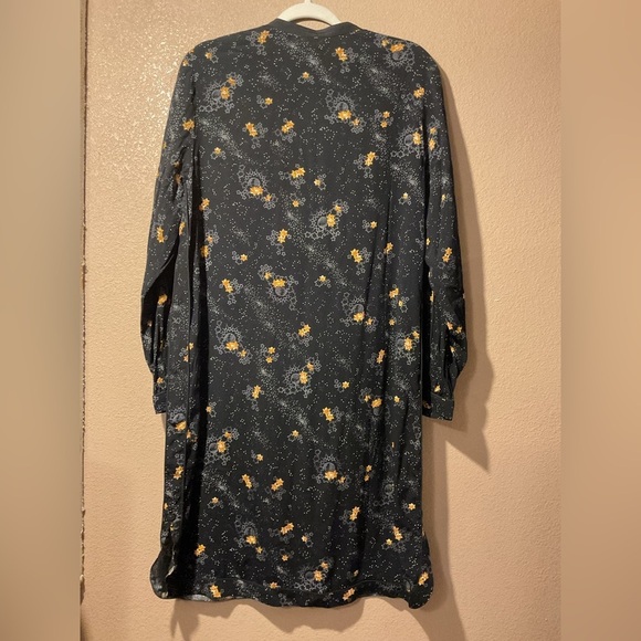 Scotch&Soda black Star Print Long Contemporary Tunic Midi Dress M C8 - Picture 2 of 4